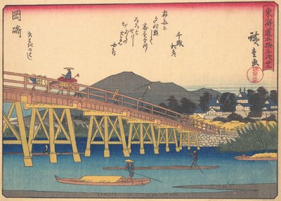 シリーズ「東海道五十三次」の岡崎、初期...、20世紀初頭。 作： Ando Hiroshige