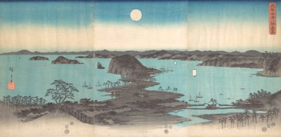 満月の金沢八景全景, 1857., 1857. 作： Ando Hiroshige