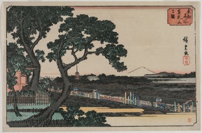1830年代後半または1840年代初頭の松千山の写真。 作： Ando Hiroshige