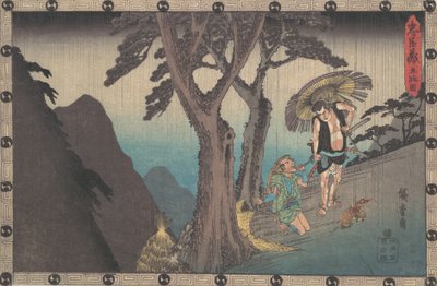 さだ黒 Ｔｈレア手人ｇ と キッｌ 余市ベイ、 か。 １８４０。、 か。 １８４０。 作： Ando Hiroshige