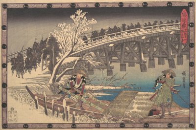 忠臣蔵第十一幕第一場。 1835年頃。 1835年。 作： Ando Hiroshige