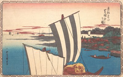 芝浦で貝拾い。 作： Ando Hiroshige