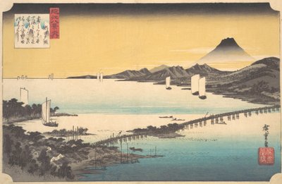 瀬田の夕日 1832年頃。 1832年。 作： Ando Hiroshige