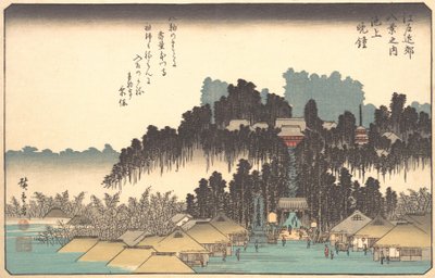 19世紀、池上のヴェスパーベル。 作： Ando Hiroshige