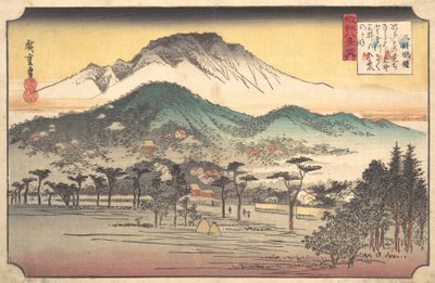 三井寺の晩鐘、19世紀。 作： Ando Hiroshige