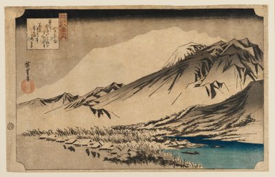 木版画 比良山夕雪 1797-1858 作： Ando Hiroshige