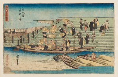 木版画 - 川の情景、1797～1858年 作： Ando Hiroshige