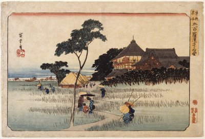 (Suuri rakennus W/mökit alla) 作： Ando or Utagawa Hiroshige