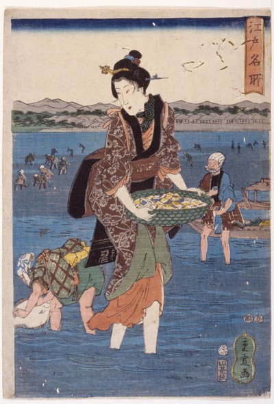 (Grande Figura Feminina Vadeando) 作： Ando or Utagawa Hiroshige