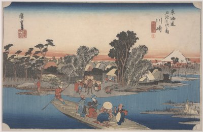 六郷川のフェリー 作： Ando or Utagawa Hiroshige