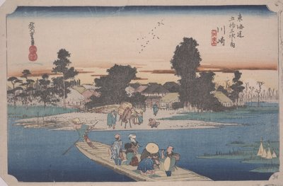 六郷川の渡し舟 作： Ando or Utagawa Hiroshige