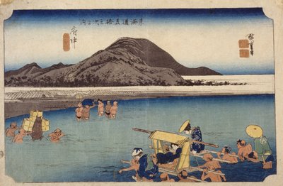 阿部川はふちで?, #20 (木版画) 作： Ando or Utagawa Hiroshige