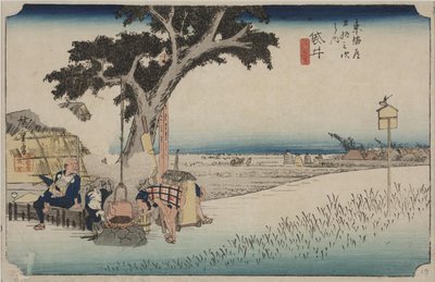 屋外の茶店 作： Ando or Utagawa Hiroshige