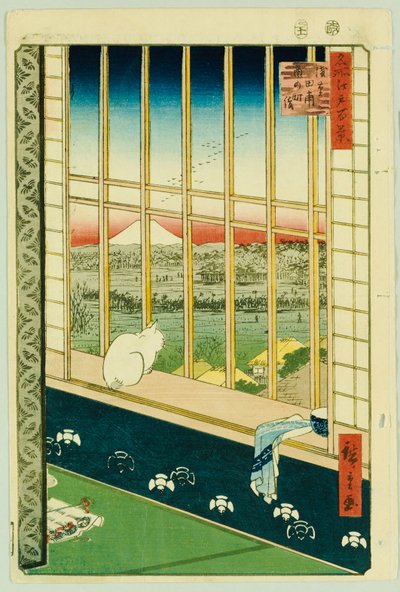 おんどり祭りの浅草田 作： Ando or Utagawa Hiroshige