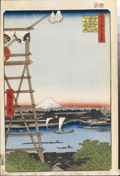 名所江戸百景 両国の恵光院と元柳橋 - 歌川広重（1797-1858） - 1856-1858 - カラー木版 - サンクトペテルブルク国立エルミタージュ美術館 作： Ando or Utagawa Hiroshige