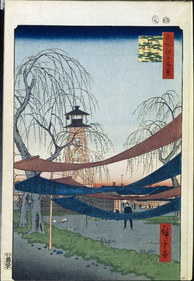 名所江戸百景 馬喰町初音場 - 歌川広重 (1797-1858) - 1856-1858 - カラー木版 - 国立エルミタージュ美術館、サンクトペテルブルク 作： Ando or Utagawa Hiroshige