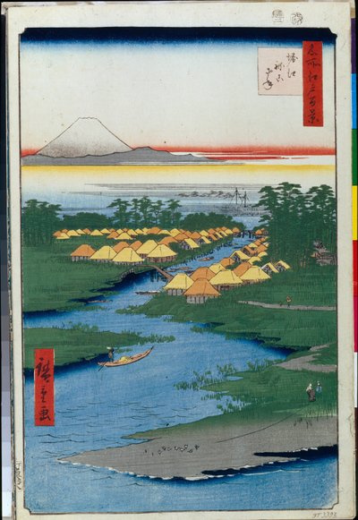 名所江戸百景 堀江・猫実 - 歌川広重 (1797-1858) - 1856-1858 - カラー木版 - 国立エルミタージュ、サンクトペテルブルク 作： Ando or Utagawa Hiroshige