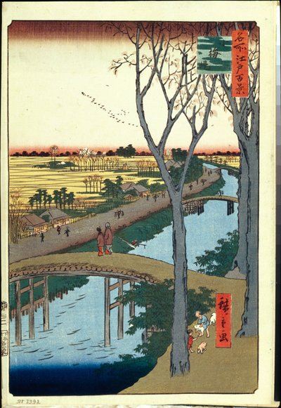 名所江戸百景 小梅堤 - 歌川広重 (1797-1858) - 1856-1858 - カラー木版 - 国立エルミタージュ美術館、サンクトペテルブルク 作： Ando or Utagawa Hiroshige