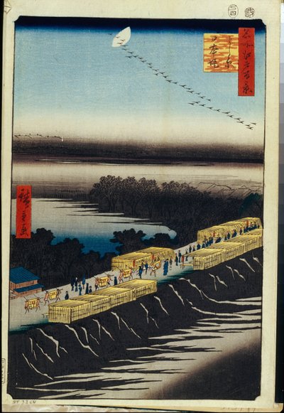 名所江戸百景 日本堤・吉原 - 歌川広重（1797-1858） - 1856-1858 - カラー木版 - サンクトペテルブルク国立エルミタージュ美術館 作： Ando or Utagawa Hiroshige