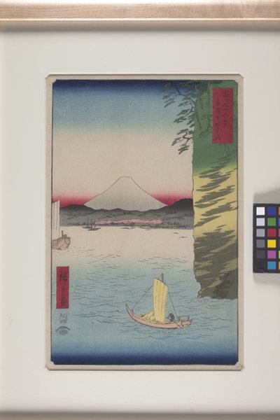 武蔵国本牧の桜（武蔵本牧の花）（色木版画） 作： Ando or Utagawa Hiroshige