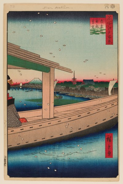 金龍山寺と吾妻橋の遠景（吾妻橋金龍山園坊） 作： Ando or Utagawa Hiroshige