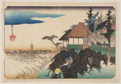 神田明神の東坂（神田明神東坂）（カラー木版画 作： Ando or Utagawa Hiroshige
