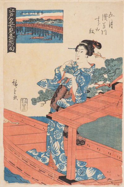 5ヶ月目（五月雨 作： Ando or Utagawa Hiroshige