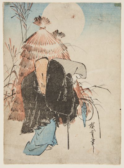 フォックストラップ（カラー木版画 作： Ando or Utagawa Hiroshige
