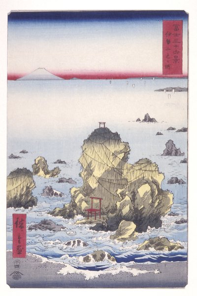 伊勢の二見湾（伊勢二見ヶ浦）（色木版画） 作： Ando or Utagawa Hiroshige