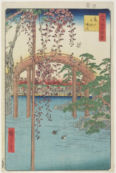 亀戸天神社 1856年7月 作： Ando or Utagawa Hiroshige