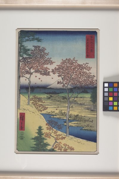 東都目黒の黄昏の丘 (T?to: 目黒八日丘) (カラー木版画) 作： Ando or Utagawa Hiroshige