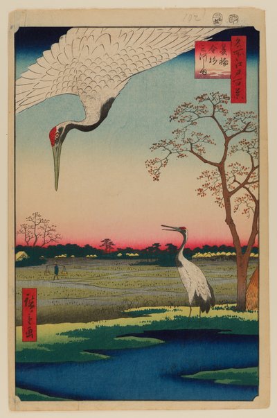 箕輪、金杉、三河島 作： Ando or Utagawa Hiroshige