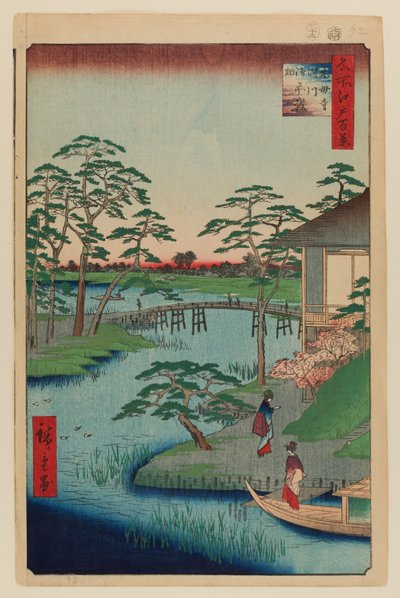 木窪寺、内川入江、御前崎畑 作： Ando or Utagawa Hiroshige