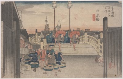 朝のシーン 作： Ando or Utagawa Hiroshige