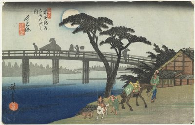 長久保No.28紀要街道六十九駅186-38（カラー木版） 作： Ando or Utagawa Hiroshige