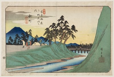 新町12番地（カラー木版画 作： Ando or Utagawa Hiroshige