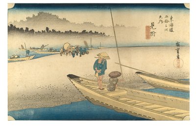 29位 見附・天竜川 江戸時代 1833-34年頃 木版・紙 作： Ando or Utagawa Hiroshige