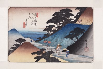 第43回「妻籠」（カラー木版画 作： Ando or Utagawa Hiroshige