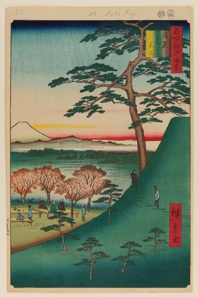 元祖富士、目黒 作： Ando or Utagawa Hiroshige