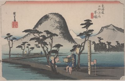 水田の小道、1834年 作： Ando or Utagawa Hiroshige