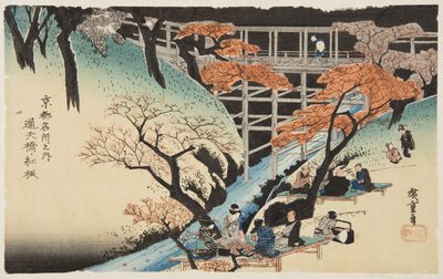 ツァンテンキのもみじ？ツェンキーのもみじ」（カラー木版画 作： Ando or Utagawa Hiroshige