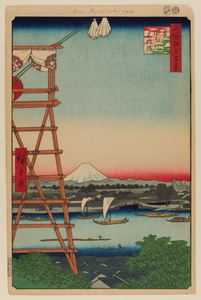 両国回向院と元柳橋 作： Ando or Utagawa Hiroshige