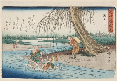 瀬戸川（せとがわ）（カラー木版画 作： Ando or Utagawa Hiroshige