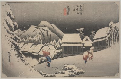 夜の雪 作： Ando or Utagawa Hiroshige