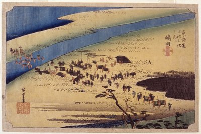 島田24合目（色木版画） 作： Ando or Utagawa Hiroshige