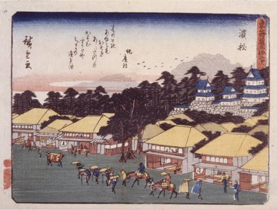 浜松駅30番地（カラー木版画） 作： Ando or Utagawa Hiroshige