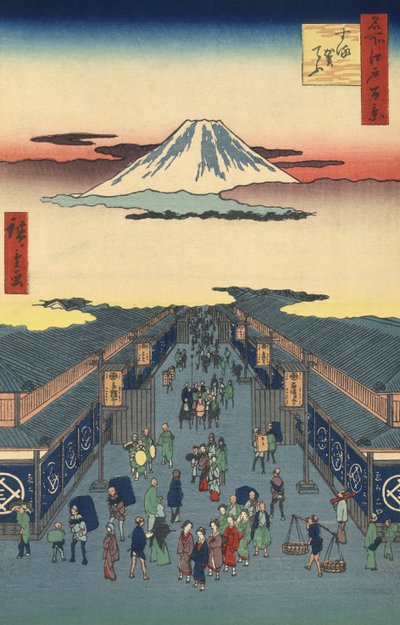 安藤広重の「東京・駿河町通り 作： Ando or Utagawa Hiroshige