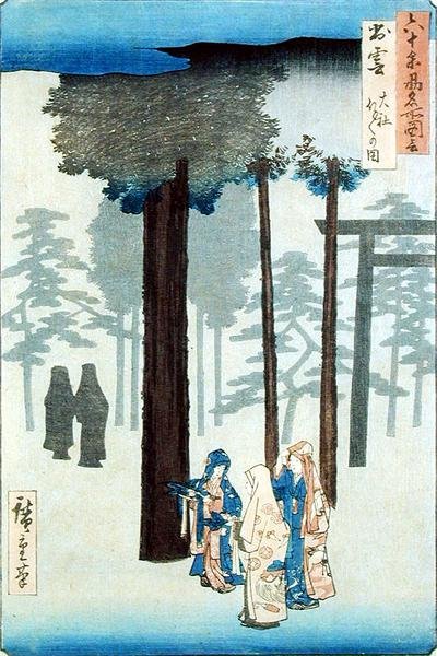 出雲国大社（木版画） 作： Ando or Utagawa Hiroshige
