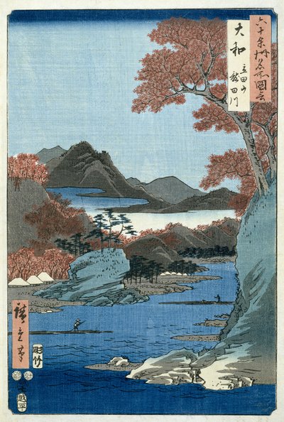 Tatsuta River, Yamato Province (woodblock print) 作： Ando or Utagawa Hiroshige
