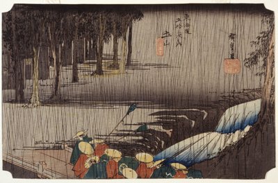 春雨の戸知山 作： Ando or Utagawa Hiroshige